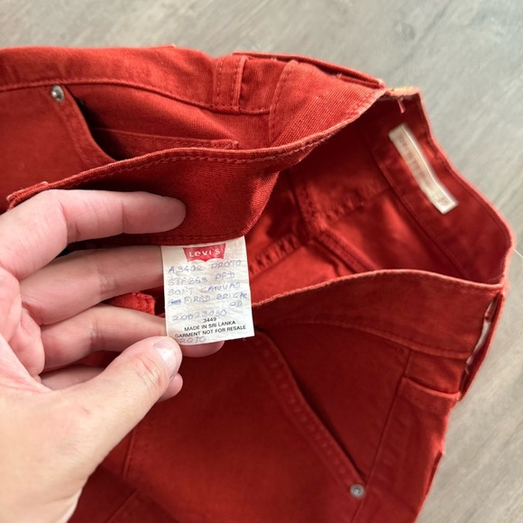 New Levi's Prototype One of a Kind Sample Jeans in Fired Brick - Picture 5 of 7